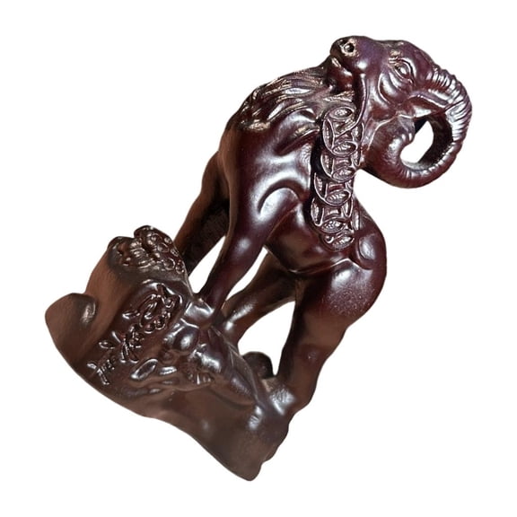 Yihuala Rustics Wood Goat Sculpture Detailed Carving Natural Finishes Decorative Showpiece