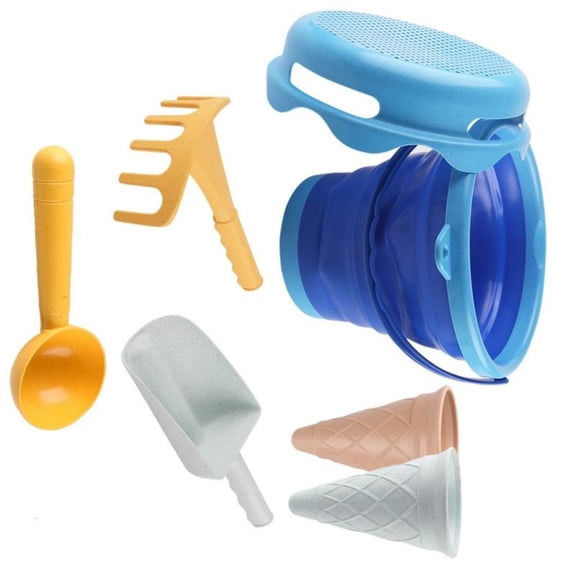 Yihuala Sand Bucket Set Folding Design Includes Shovel And 2 Forms For Travel Storage