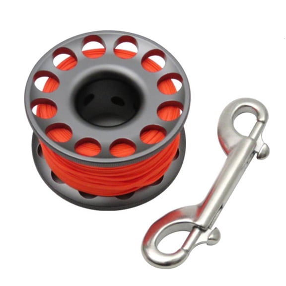 Yihuala Scubas Diving Reel Finger Spool With Clip Aluminum Alloys Freediving Spool Dives Reel for Underwater Scubas Diving