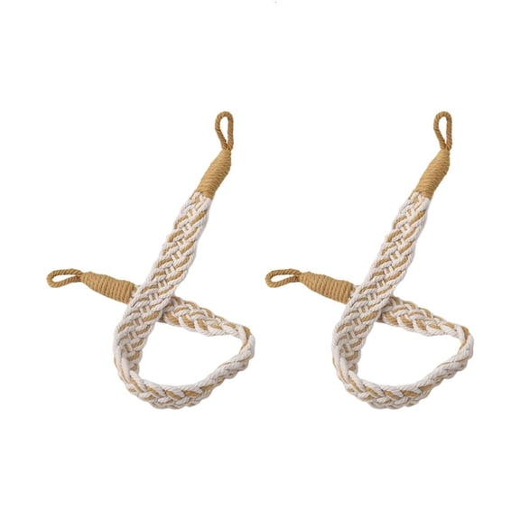 Yihuala Set of 2 Soft Textured Woven Window Curtain Cord Decorative Braided Drapery Tieback Rope Nordic Design