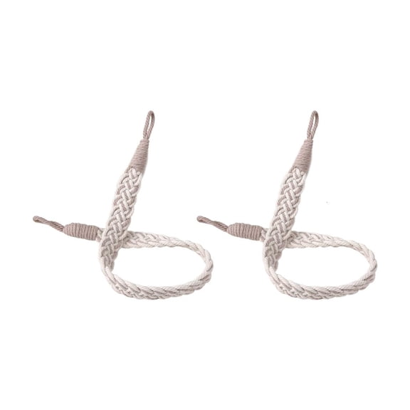 Yihuala Set of 2 Soft Textured Woven Window Curtain Cord Decorative Braided Drapery Tieback Rope Nordic Design