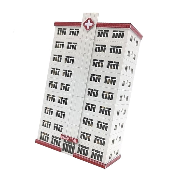 Yihuala Simulation Miniature Hospital Building Model Assembly Kits 1:150 Scale For Creative Hobbyists And Home Decoration