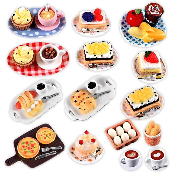 Yihuala Small Coffee Pallet Cake Plate For Dollhouses Decorations Coating Perfect For Pretend Play