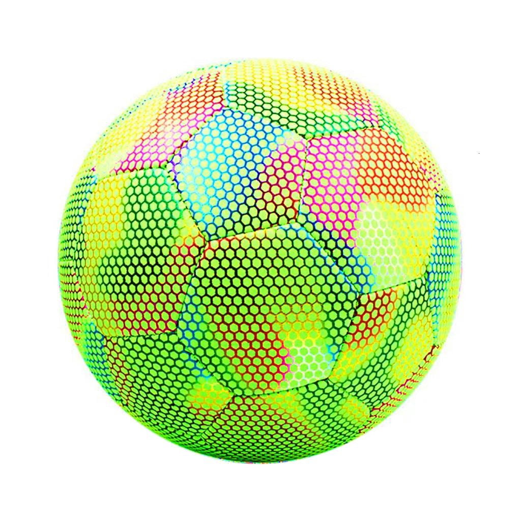 Yihuala Soccer Ball Light Up Reflective Football Holographics Reflective Football Indoor and Outdoor Training Ball