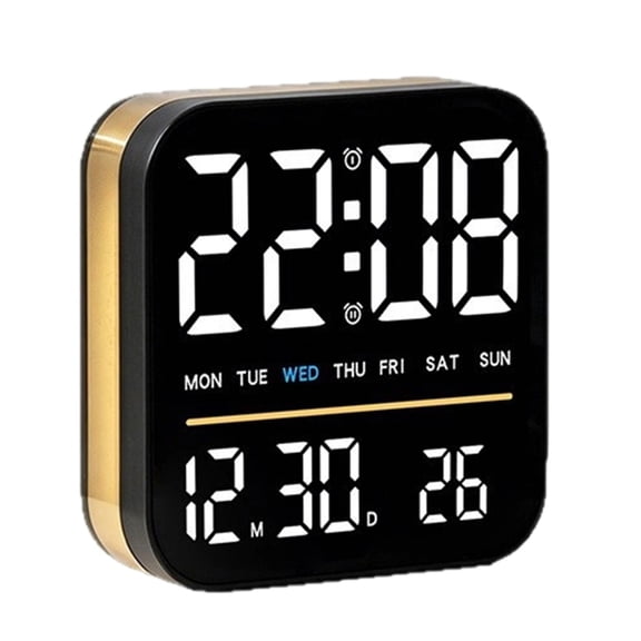 Yihuala Square Alarm Clock with Time Display for Home Desk and Study Area