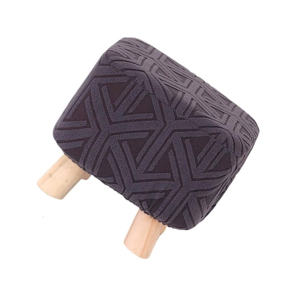 Yihuala Square Footstool Covers Washable Polyester Footrest Foot Stool Slipcover Durability for Home Use
