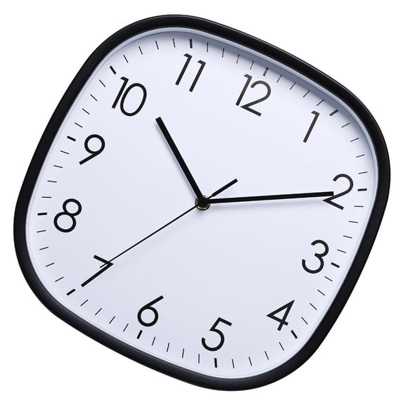 Yihuala Square Shape Wall Clock 12inch Quiet Movement Not Ticking Modern Design Large Number Display Battery Operated Clock