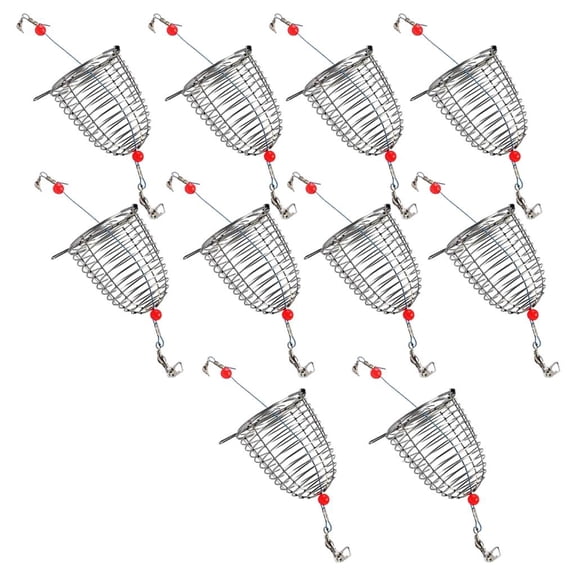 Yihuala Stainless Feeder Cage Baits Holder Fishing Baits Cages Basket Lure Basket Fishing Cage Fishing Tackle Feeder Holder