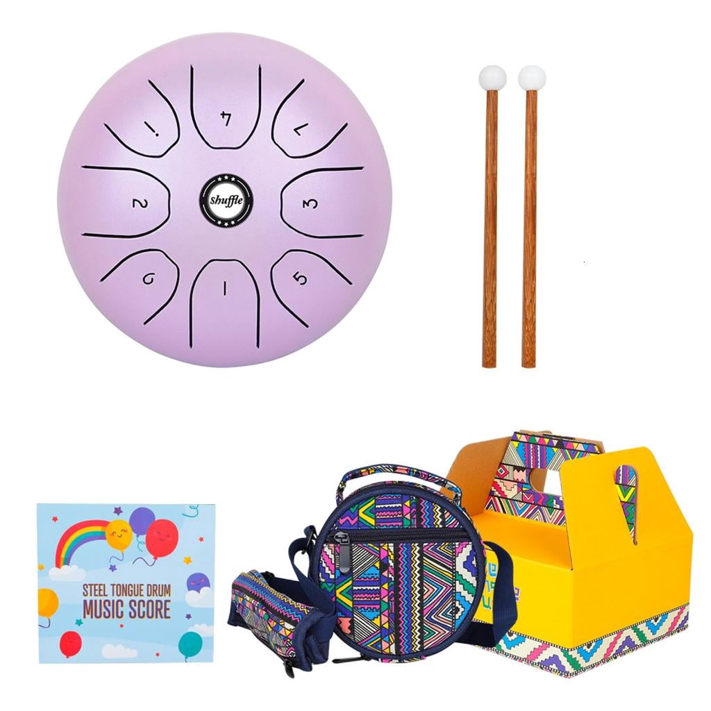 Yihuala Steel Tongue Drum 5.5In 8 Notes Ethereal Drum Tone C Keys Handpan Drum Percussion Musical Instrument with Drumstick