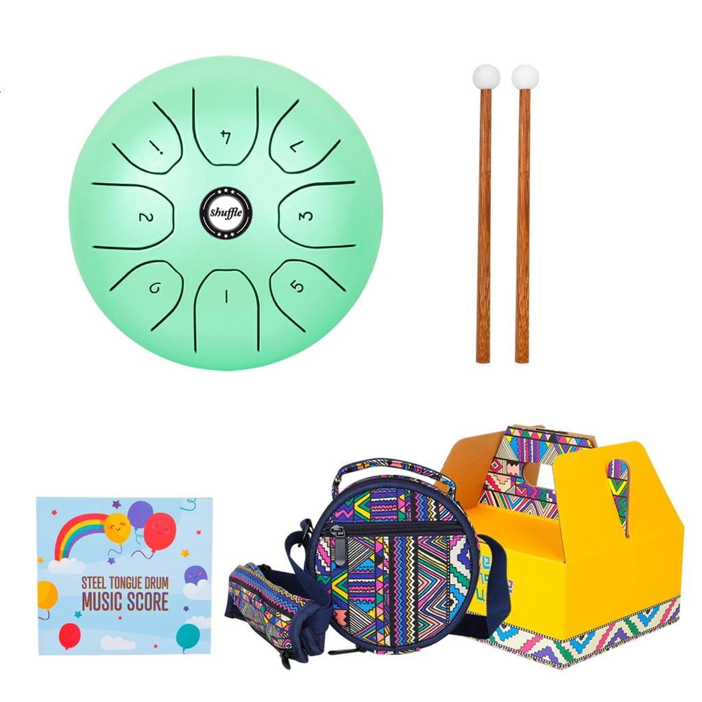 Yihuala Steel Tongue Drum 5.5In 8 Notes Ethereal Drum Tone C Keys Handpan Drum Percussion Musical Instrument with Drumstick