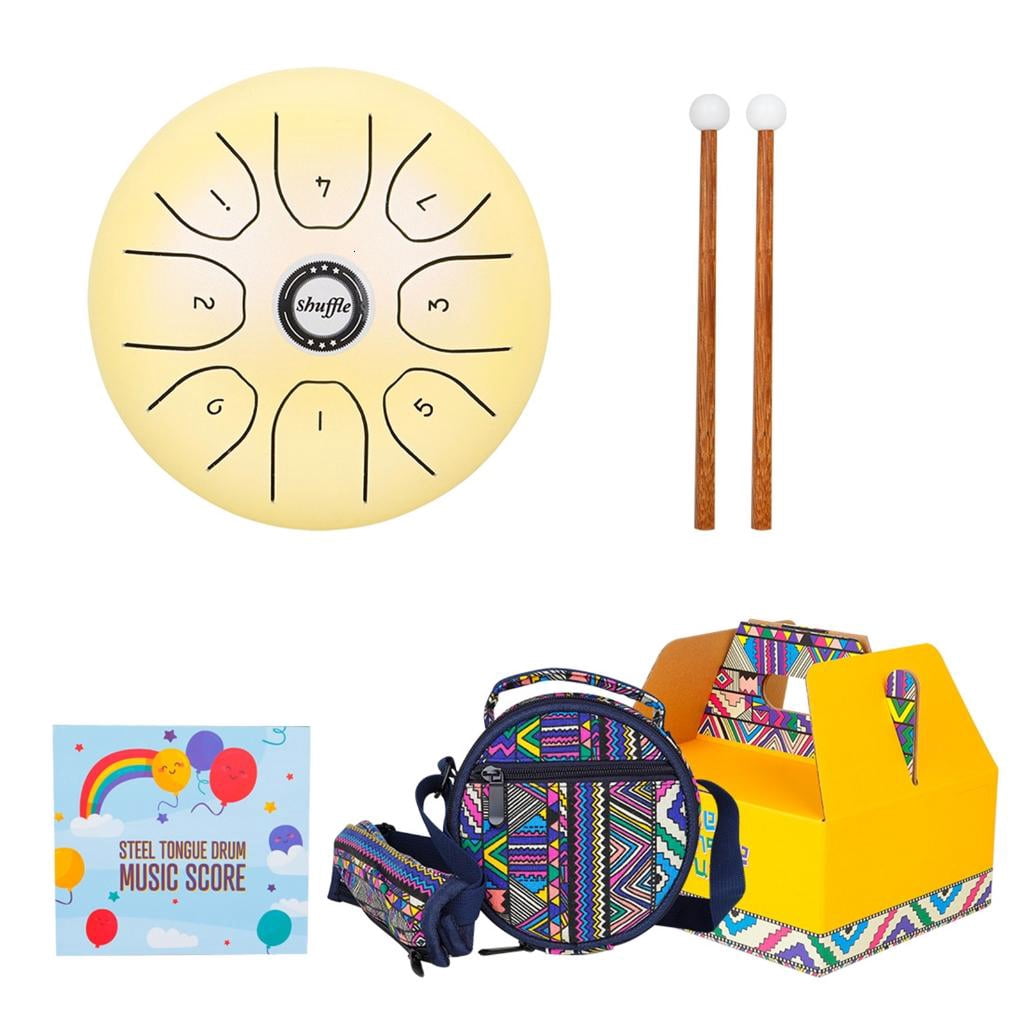 Yihuala Steel Tongue Drum 5.5In 8 Notes Ethereal Drum Tone C Keys Handpan Drum Percussion Musical Instrument with Drumstick