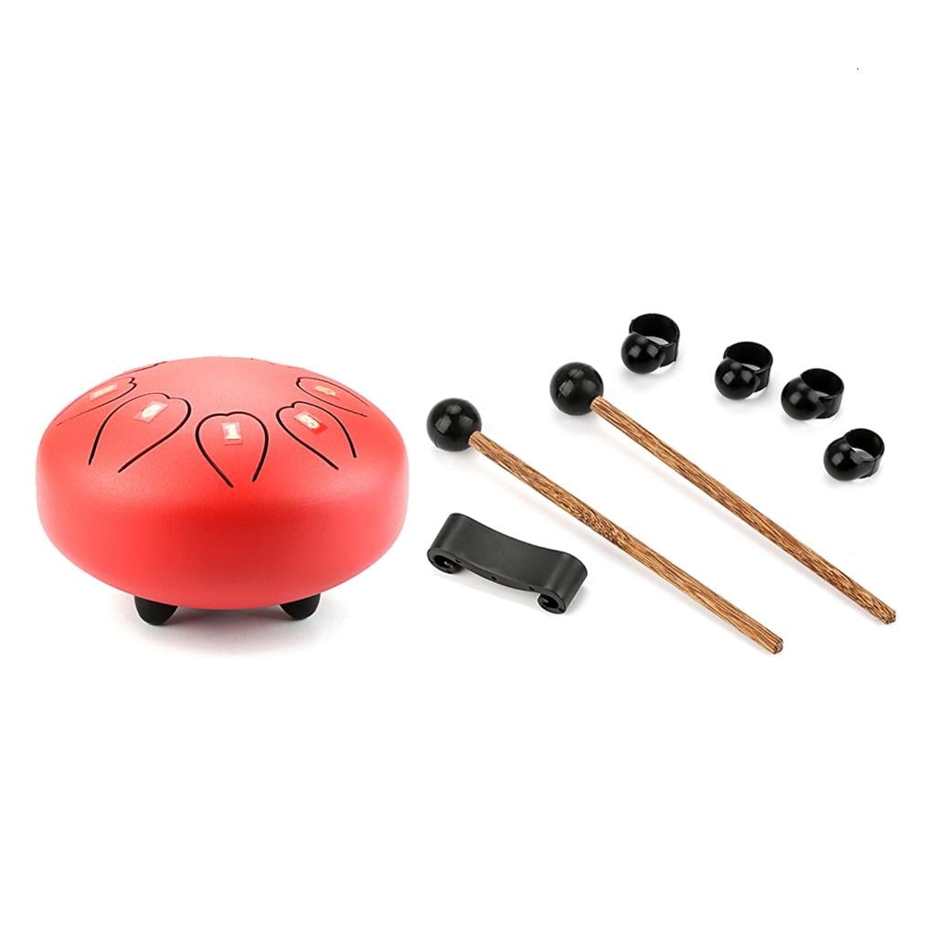 Yihuala Steel Tongue Drum 6 Inch 8 Tone Key-Lotus Empty Drum Muscial Instrument Accessories With Drum Mallets Carry Bag