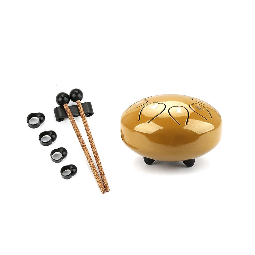 Yihuala Steel Tongue Drum 6 Inch 8 Tone Key-Lotus Empty Drum Muscial Instrument Accessories With Drum Mallets Carry Bag