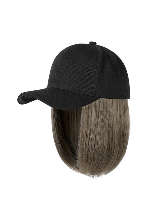 Straight Short Bob Baseball Hat Baseball Cap Hair Hats With Hair Baseball Cap With Hair Extensions For Women