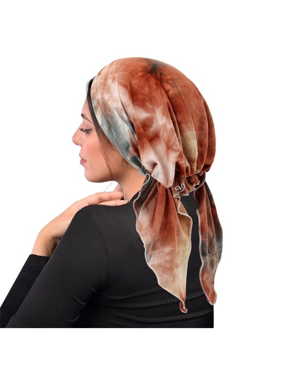 Stretch Hair Cover Double Tail Wrap Chemo Cap Closure Soft For Sports Outdoor