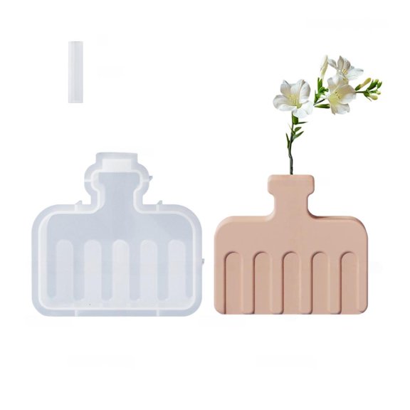 Yihuala Striped Silicone Vase for Epoxy Resin Making Flower Vase Gypsum Decoration Textured Flower Vase Silicone