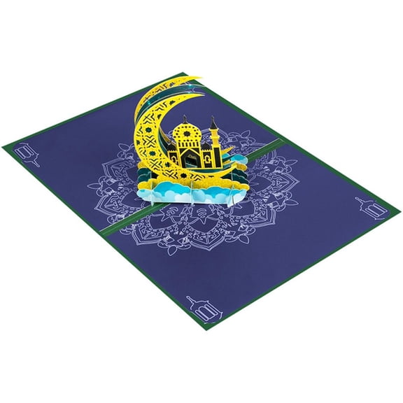 Yihuala Stylish Eid Card Beautiful Designed Greeting Card with Envelope Card for Eid Festivities and Decorations