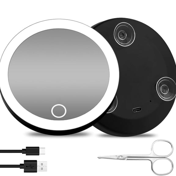 Yihuala Suction Cup Makeup Magnify Glasses Rechargeable Touch Control Vanity Glasses Portable Cosmetic Glasses Easy to Use