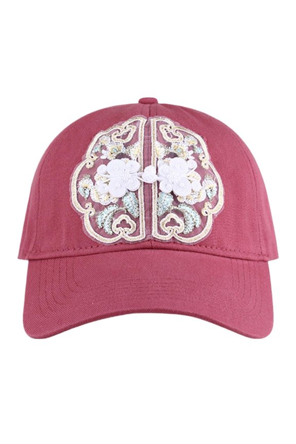Sunproof Baseball Caps Chinese Knot Button Hat for Travel Outdoor Adjust Size Fishing Hiking Travel Sun Hat