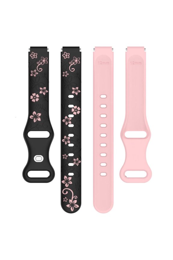 Sweatproof Exercise Straps for Band 10/9/8 Intelligent Bracelets 12mm Width Featuring Engraved Pattern Detail