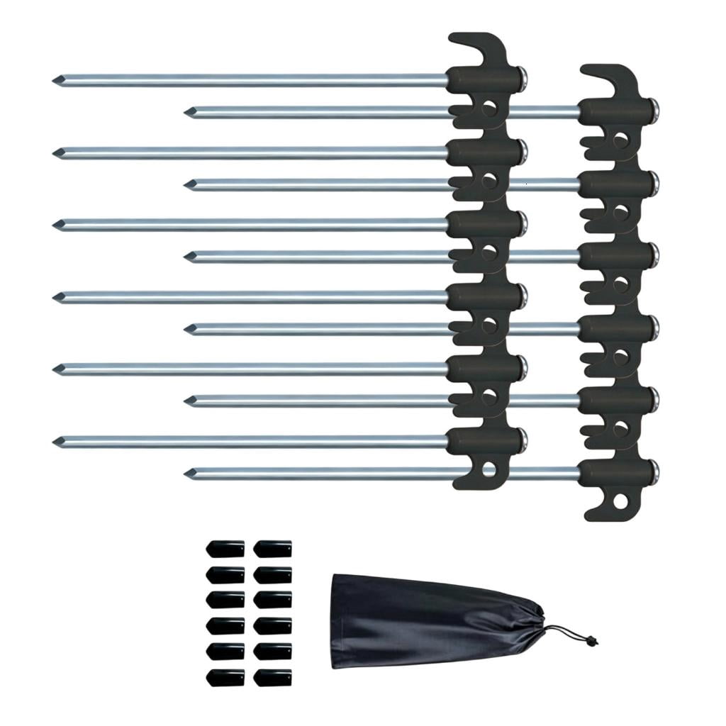 Yihuala Tent Peg Carbon Steel Ground Peg Camping Rock Bottoms Ground Anchors Tents Accessories For Outdoor Camping Tent Pegs