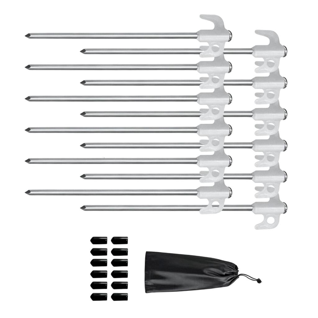 Yihuala Tent Peg Carbon Steel Ground Peg Camping Rock Bottoms Ground Anchors Tents Accessories For Outdoor Camping Tent Pegs