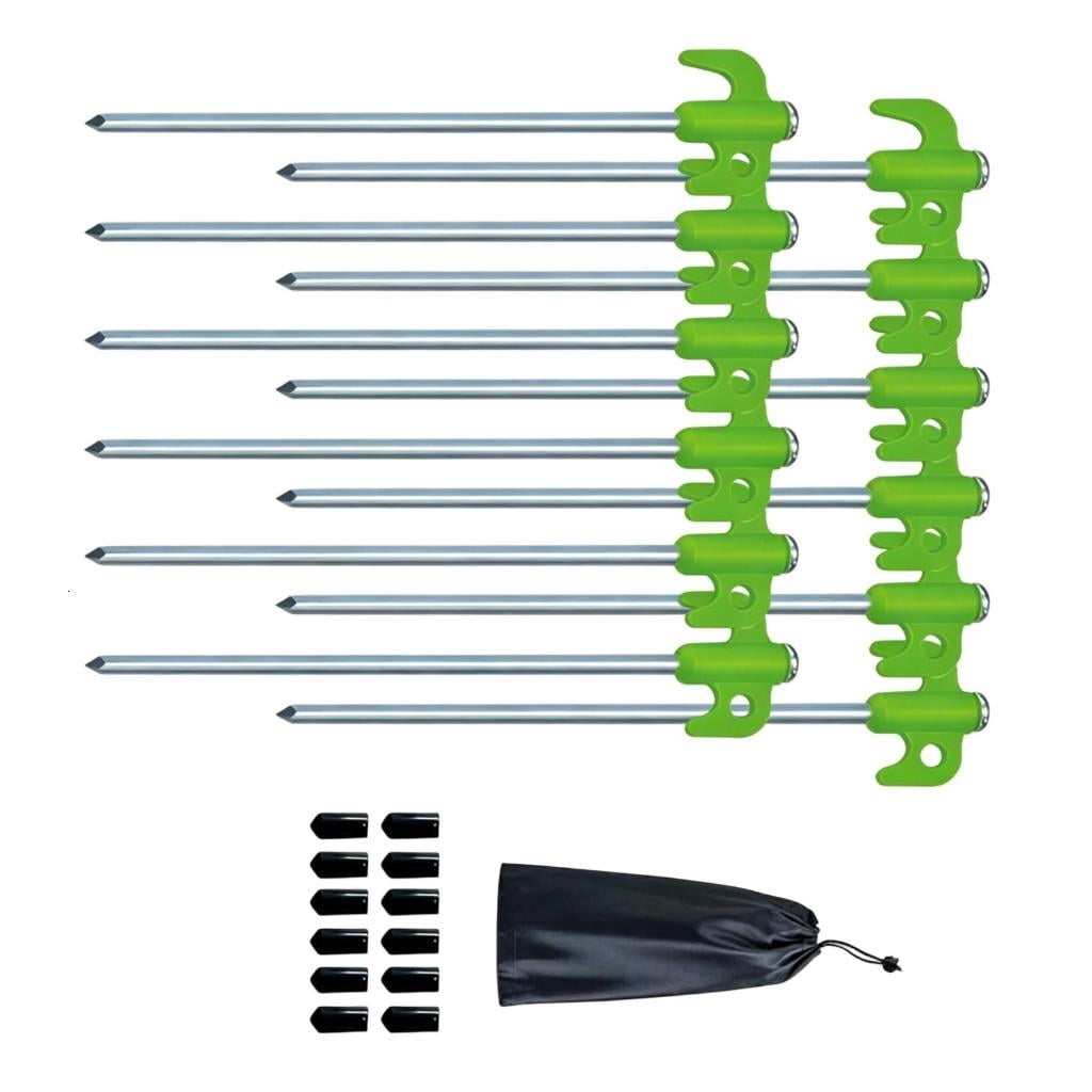 Yihuala Tent Peg Carbon Steel Ground Peg Camping Rock Bottoms Ground Anchors Tents Accessories For Outdoor Camping Tent Pegs