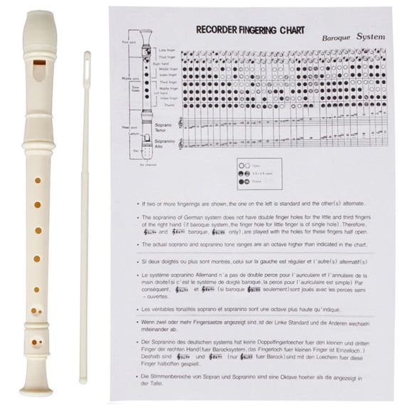 Yihuala Treble Flute 8 Hole Soprano Recorder Clarinet with Rod Professional Woodwind Instruments for Students