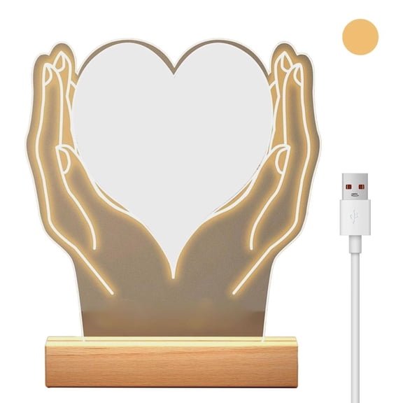 Yihuala Unique Couple Photo Night Lamp With LED Light Photo Frame Valentine's Day Anniversary Bedroom Decoration