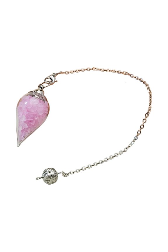 Unique Crystal Pendulums Necklace Featuring Glass Charm and Adjustable Chain Suitable for Energy Balancing