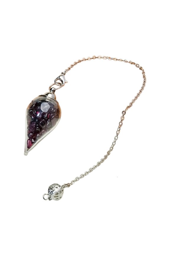 Unique Crystal Pendulums Necklace Featuring Glass Charm and Adjustable Chain Suitable for Energy Balancing