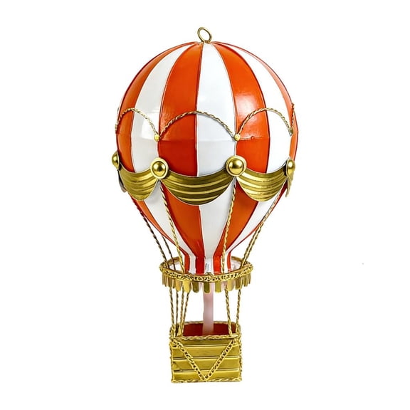 Yihuala Unique Metal Hot Air Balloon Sculpture Troubled Finish Decorative Piece Ideal For Side Table Display