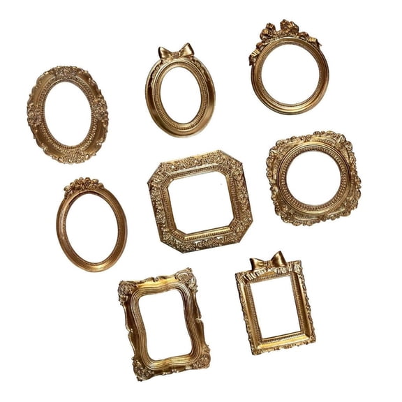 Yihuala Victorian Ornate Resin Small Antique Photo Frame Oval Rectangular Wall Hanging Display Table Picture Frame Home Decors