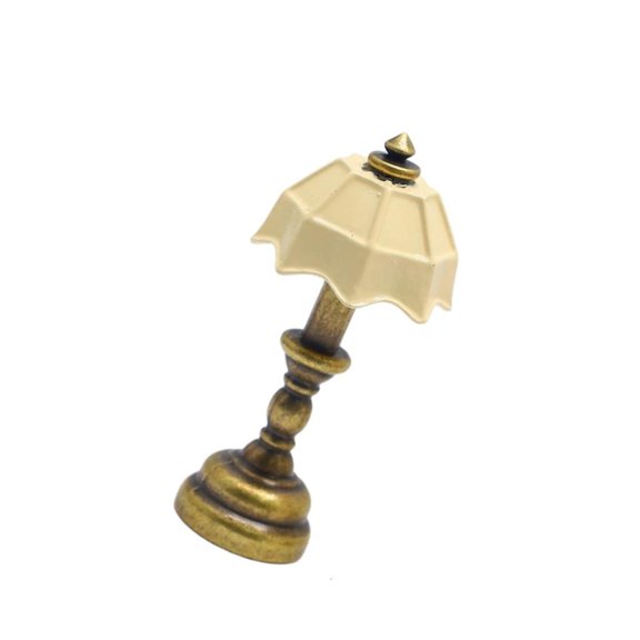 Yihuala Victorian Styles Minaiture Table Lamp Model Figurine For 1/12 Doll House Decoration Craft Model Project Scene Setting