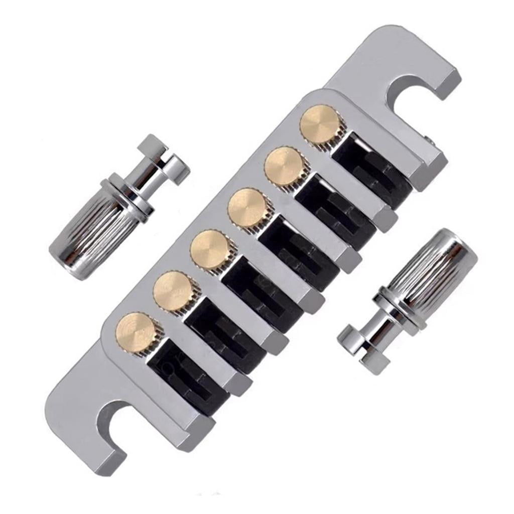 Yihuala Vintage Bridge Tailpiece with Fine Tuners Studs Guitar Stop Tailpiece Electric Guitar Replacement Parts