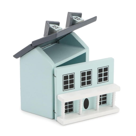 Yihuala Vintage Cottage Model for Retro House Shape Wood Cottage Figurine Desktop Perfect for Home or