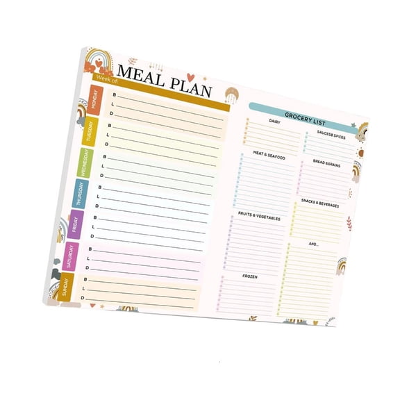 Yihuala Weekly Meal Planner Notebook Fridge Journal Notepads for Daily Scheduling Diet Tracking 52 Sheets Lined