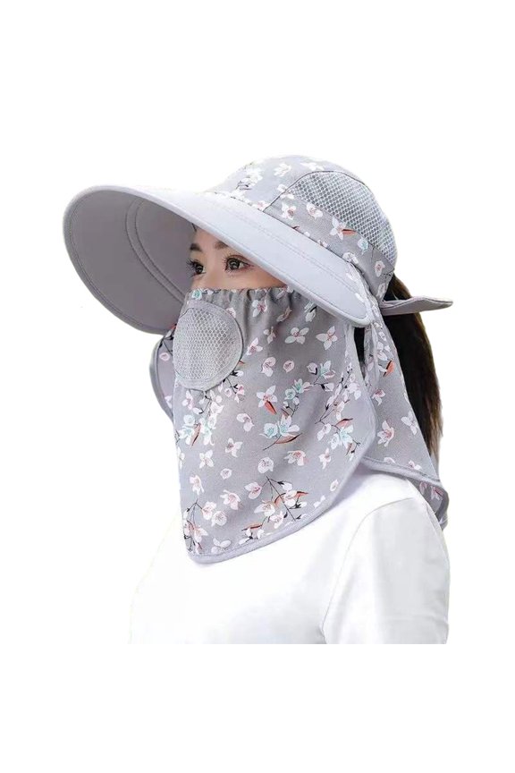 Women Beach Sun Hats Anti-uv Veil Outdoor Cap Neck Face Wide Brim Hat Women Hat for Outdoor Riding Camp