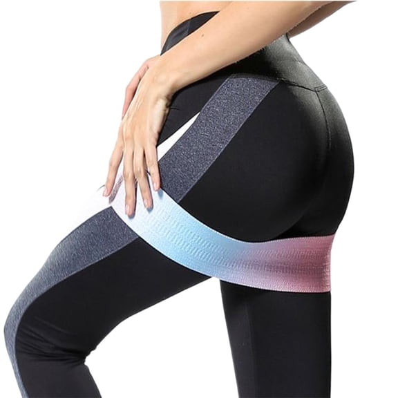 Yihuala Women Men Hip Resistance Band Gradient Contrast Colored Yoga Exercise Stretch Loop Legs Butt Training