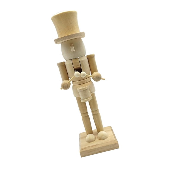 Yihuala Wood Christmas Nutcrackers Unfinished Coloring Christmas Nutcrackers Ornament Unpainted Puppet King Soldiers