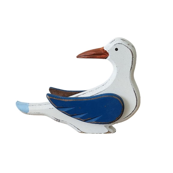 Yihuala Wooden Carved Seagulls Statues Bird Sculpture Ornament Seagulls Figurine Nauticals Oceans Beach Coastal Themed Home Deco
