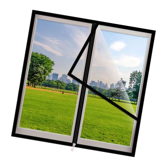 Yihuala Zippered Window Screen Panel for Renters and Home Airflow, 100 x 120 cm