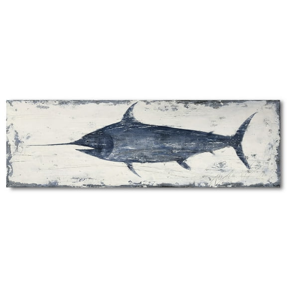 Yihui Arts Sword Fish Canvas Wall Art With Textured For Living Room Bedroom Bathroom Decro