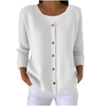 thumbnail image 1 of Yijfswar Cardigan Sweaters for Women Long Sleeve Knit Cardigan Lightweight V Neck Button Fall Fashion Cardigan, S-5XL, 1 of 5