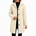 thumbnail image 1 of Yijfswar Cardigan for Women Hooded Long Fleece Jacket Button Down Outerwear, 1 of 5