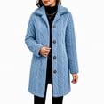 thumbnail image 1 of Yijfswar Cardigan for Women Hooded Long Fleece Jacket Button Down Outerwear, 1 of 5
