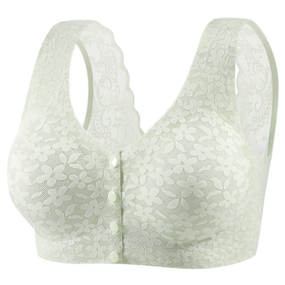 Yijfswar Front Close Wireless Bras for Women Padded Bralette Comfortable Snap Closing Sleep Bra, Size XXL