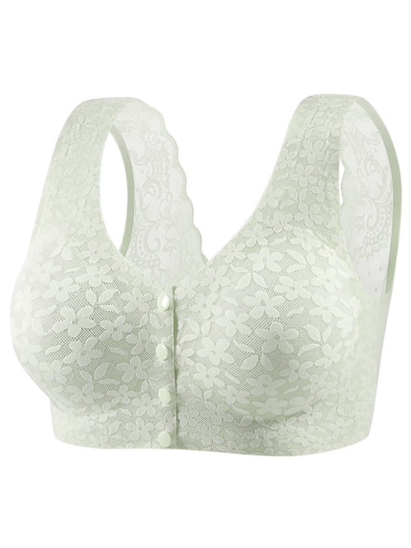 Front Close Wireless Bras for Women Padded Bralette Comfortable Snap Closing Sleep Bra, Size XXXXL