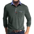 thumbnail image 1 of Yijfswar Mens Shirts with Pocket Long Sleeve Collared Button Work T Shirts Solid Basic Golf Shirt for Sports & Casual Wear, Size XXL, 1 of 7