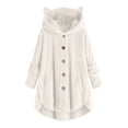 thumbnail image 1 of Yijfswar Warm Fleece Jackets for Women Long Sleeve Hooded Casual Button Sweatshirt Pullover Tops with Pockets, S-5XL, 1 of 4